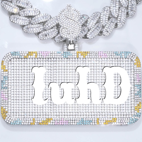 CUSTOM LETTER NECKLACE 3D COLORFUL SQUARE