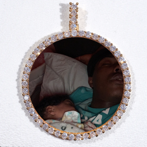 LARGE 3D CIRCLE CUSTOM PICTURE PENDANT