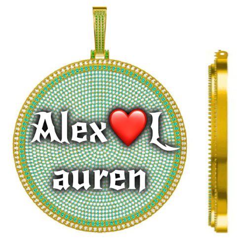 CUSTOM LETTER NECKLACE 3D BIG DISC