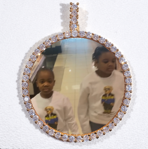 LARGE 3D CIRCLE CUSTOM PICTURE PENDANT