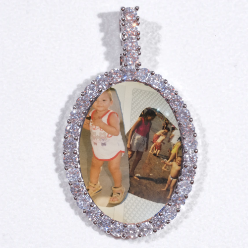 Large 3D Oval Custom Picture Pendant