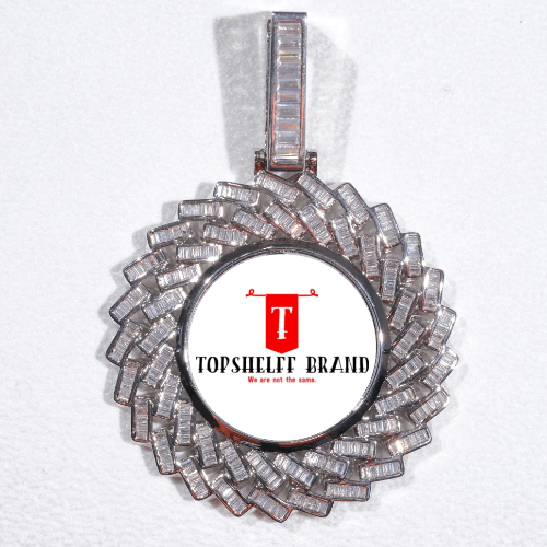 Large 3D Baguette Custom Picture Pendant