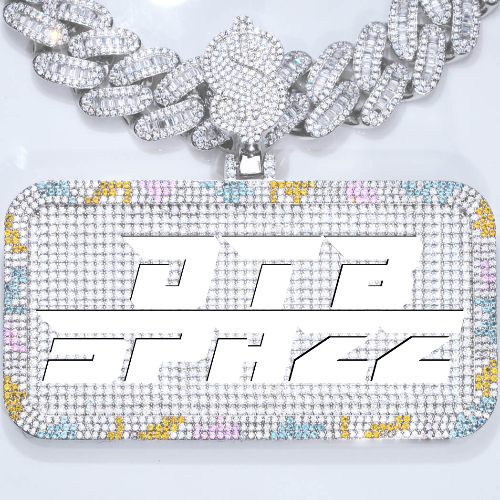 CUSTOM LETTER NECKLACE 3D COLORFUL SQUARE