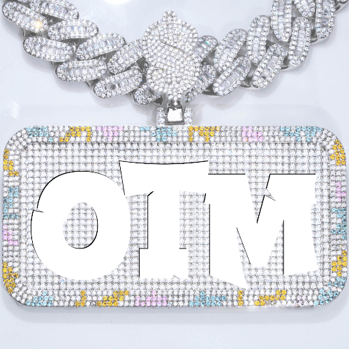 CUSTOM LETTER NECKLACE 3D COLORFUL SQUARE