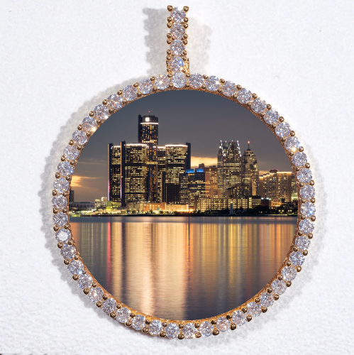 LARGE 3D CIRCLE CUSTOM PICTURE PENDANT