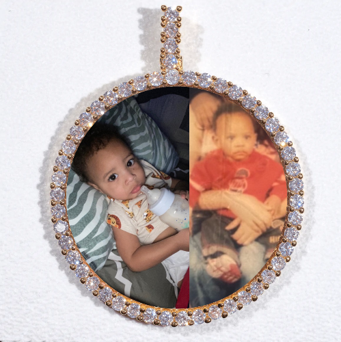 LARGE 3D CIRCLE CUSTOM PICTURE PENDANT