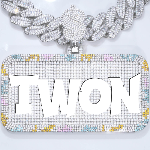 CUSTOM LETTER NECKLACE 3D COLORFUL SQUARE