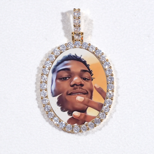 3D Oval Custom Picture Pendant