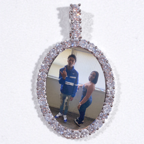 Large 3D Oval Custom Picture Pendant