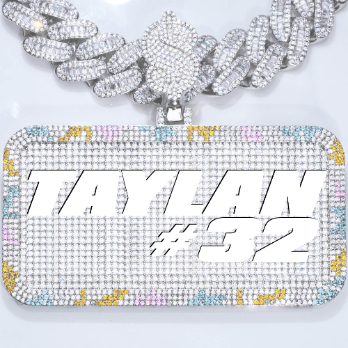 CUSTOM LETTER NECKLACE 3D COLORFUL SQUARE