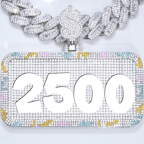 CUSTOM LETTER NECKLACE 3D COLORFUL SQUARE
