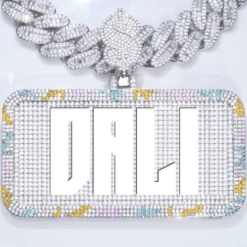 CUSTOM LETTER NECKLACE 3D COLORFUL SQUARE