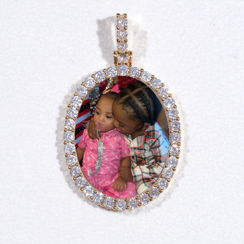 3D Oval Custom Picture Pendant