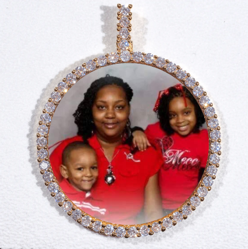 LARGE 3D CIRCLE CUSTOM PICTURE PENDANT