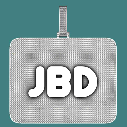 CUSTOM LETTER NECKLACE 3D BIG SQUARE