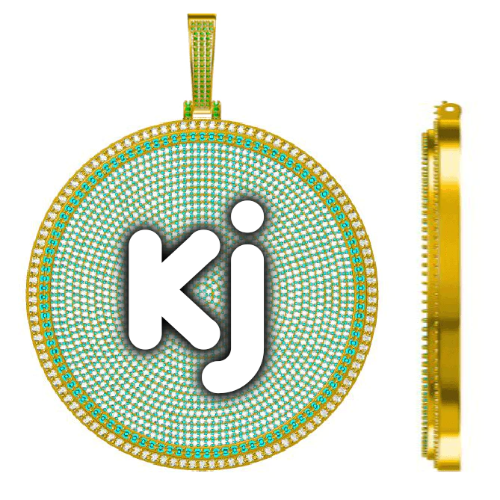 CUSTOM LETTER NECKLACE 3D BIG DISC