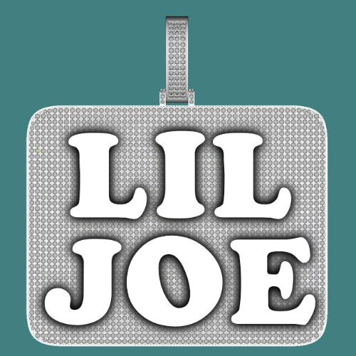CUSTOM LETTER NECKLACE 3D BIG SQUARE