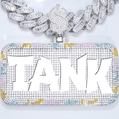 CUSTOM LETTER NECKLACE 3D COLORFUL SQUARE