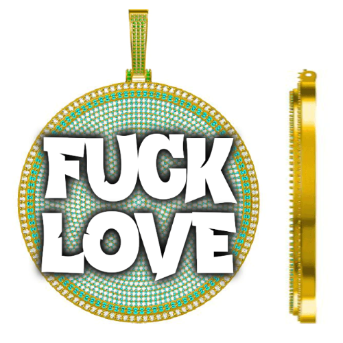 CUSTOM LETTER NECKLACE 3D BIG DISC