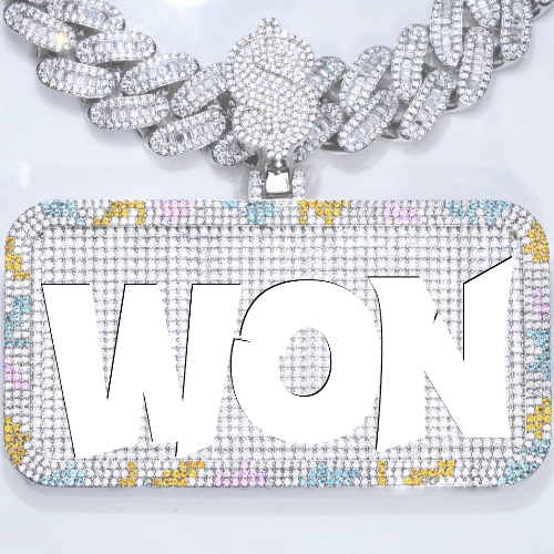 CUSTOM LETTER NECKLACE 3D COLORFUL SQUARE