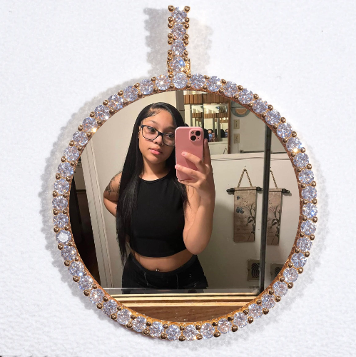 LARGE 3D CIRCLE CUSTOM PICTURE PENDANT