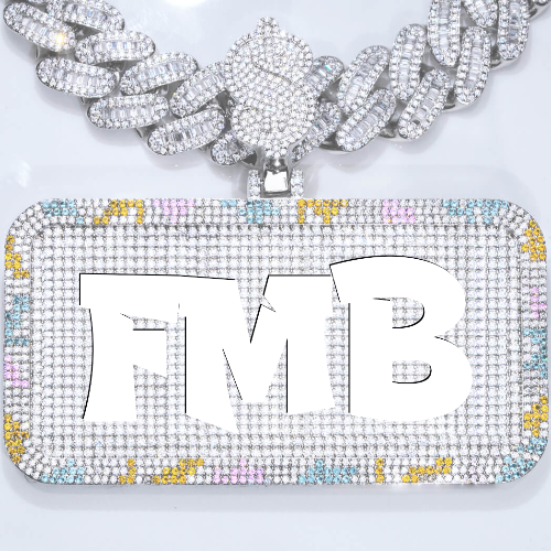 CUSTOM LETTER NECKLACE 3D COLORFUL SQUARE