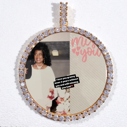 LARGE 3D CIRCLE CUSTOM PICTURE PENDANT
