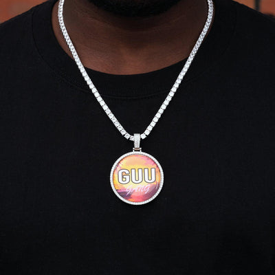 MEDIUM 3D CIRCLE CUSTOM PICTURE PENDANT - The GUU Shop