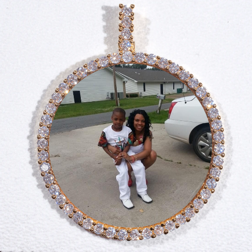 LARGE 3D CIRCLE CUSTOM PICTURE PENDANT