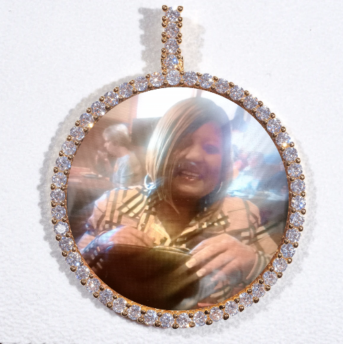 LARGE 3D CIRCLE CUSTOM PICTURE PENDANT