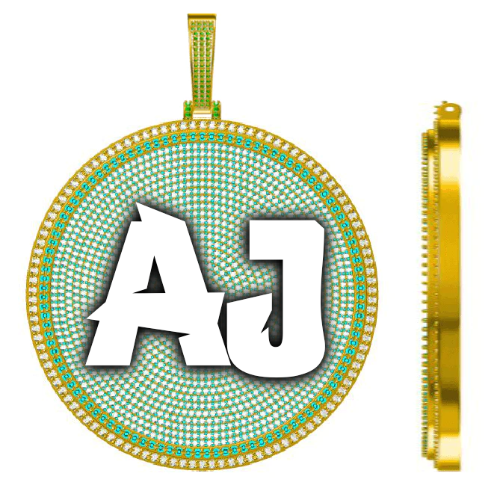 CUSTOM LETTER NECKLACE 3D BIG DISC