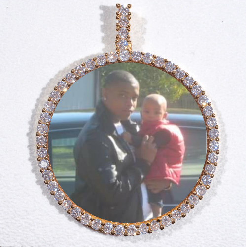 LARGE 3D CIRCLE CUSTOM PICTURE PENDANT