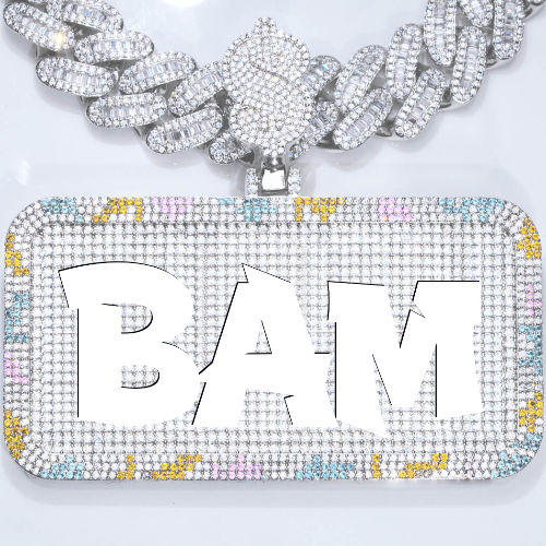 CUSTOM LETTER NECKLACE 3D COLORFUL SQUARE