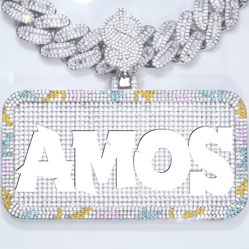CUSTOM LETTER NECKLACE 3D COLORFUL SQUARE