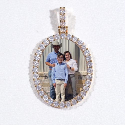 3D Oval Custom Picture Pendant