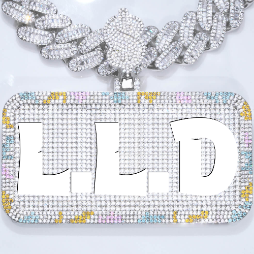 CUSTOM LETTER NECKLACE 3D COLORFUL SQUARE