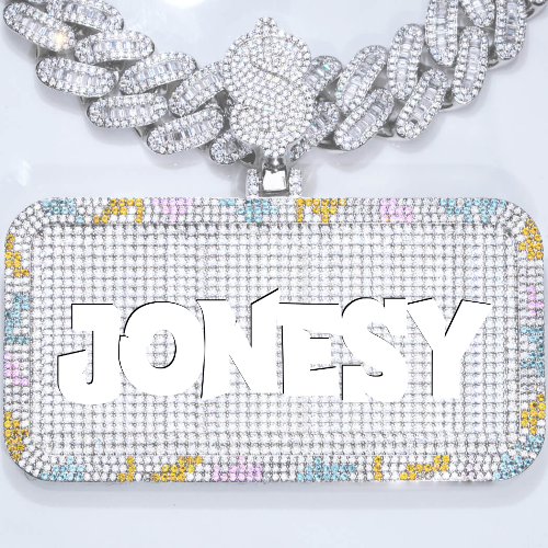CUSTOM LETTER NECKLACE 3D COLORFUL SQUARE