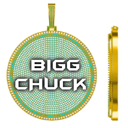 CUSTOM LETTER NECKLACE 3D BIG DISC