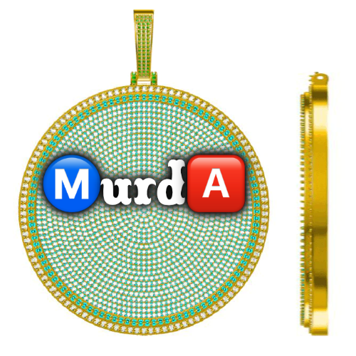 CUSTOM LETTER NECKLACE 3D BIG DISC