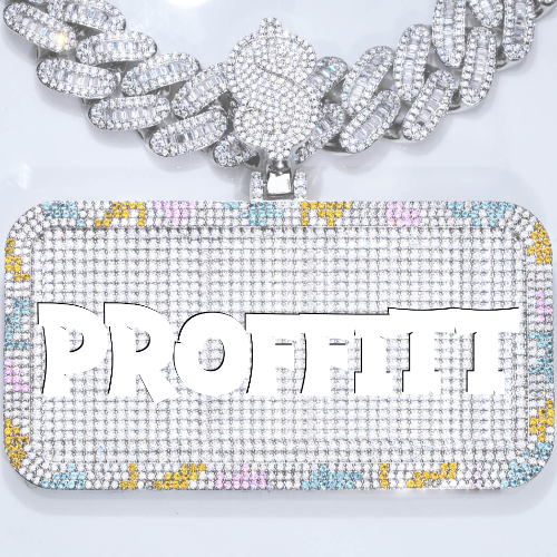 CUSTOM LETTER NECKLACE 3D COLORFUL SQUARE