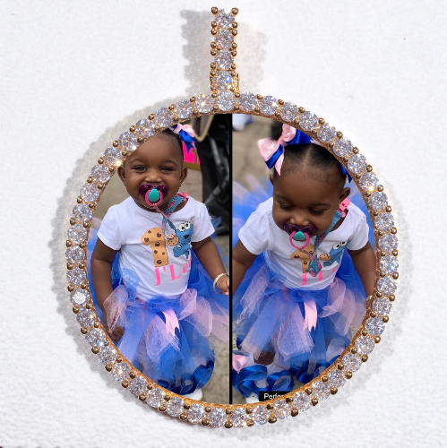 LARGE 3D CIRCLE CUSTOM PICTURE PENDANT