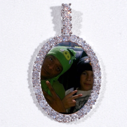 Large 3D Oval Custom Picture Pendant