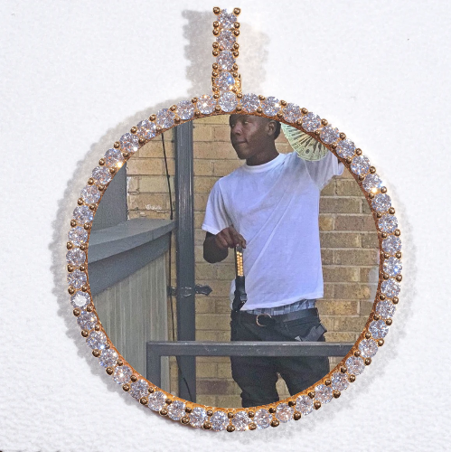 LARGE 3D CIRCLE CUSTOM PICTURE PENDANT