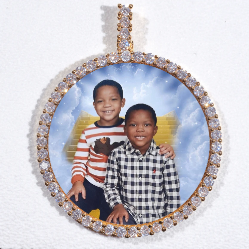 LARGE 3D CIRCLE CUSTOM PICTURE PENDANT