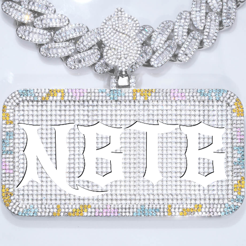 CUSTOM LETTER NECKLACE 3D COLORFUL SQUARE