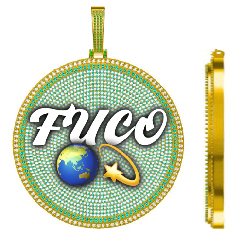 CUSTOM LETTER NECKLACE 3D BIG DISC