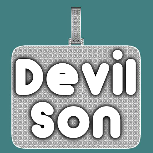CUSTOM LETTER NECKLACE 3D BIG SQUARE