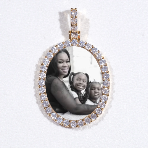 3D Oval Custom Picture Pendant