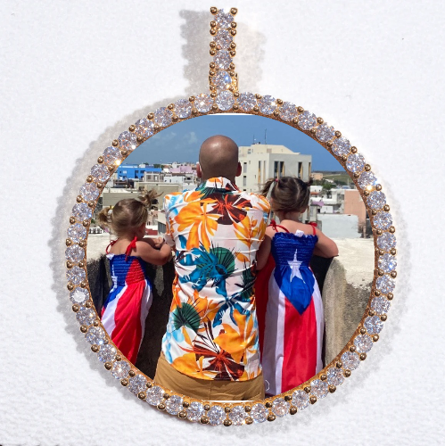 LARGE 3D CIRCLE CUSTOM PICTURE PENDANT