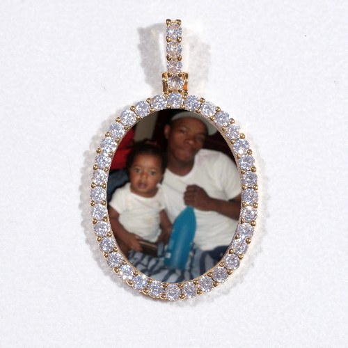 3D Oval Custom Picture Pendant